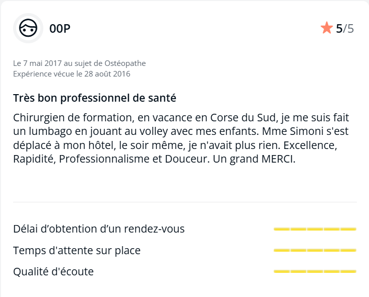 Avis Laposte - Ostéopathe Audrey Simoni
