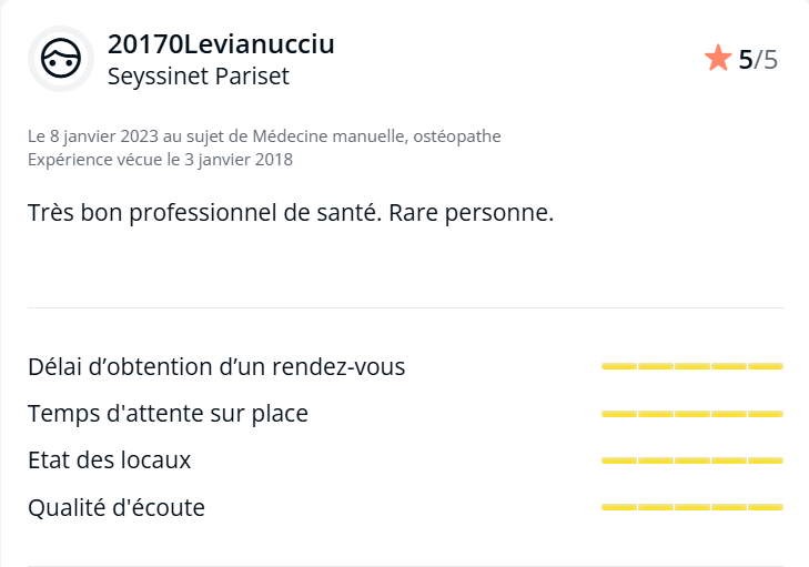 Avis Laposte - Ostéopathe Audrey Simoni
