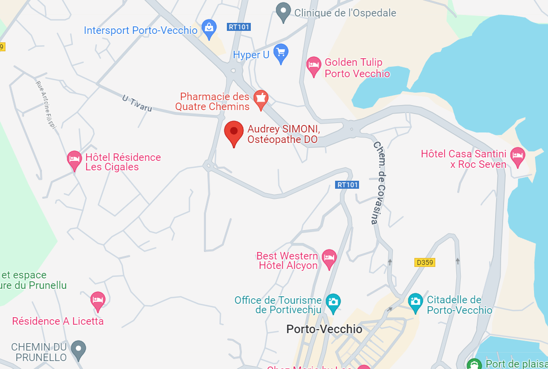 Carte Cabinet Ostéopathie à Porto-Vecchio - Audrey Simoni